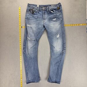 G-Star Raw Jeans Womens 30x34 Light Wash Ocean Loose Tapered Distressed Denim‎